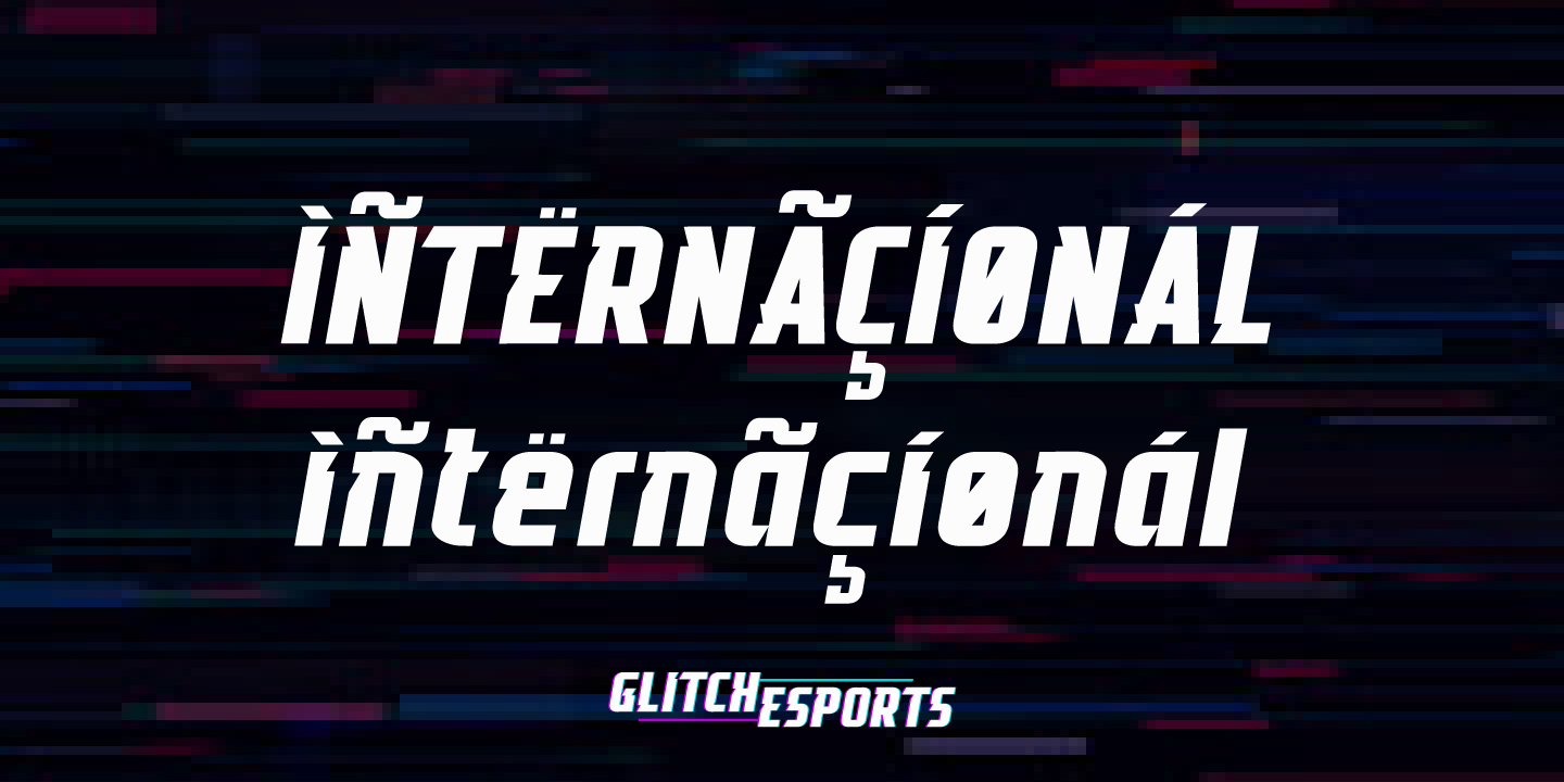 Przykład czcionki Glitch Esports Italic